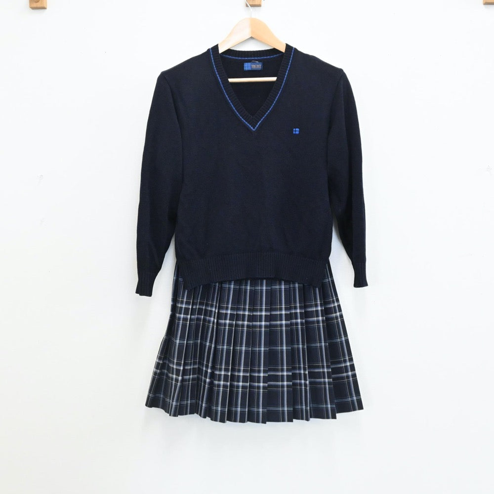 【中古】埼玉県 叡明高等学校 女子制服 4点（ブレザー・ニット・スカート）sf005689