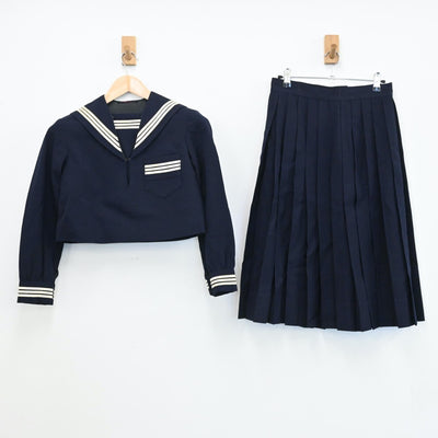 【中古】兵庫県 甲南女子中学校・高等学校 女子制服 2点（セーラー服・スカート）sf005690