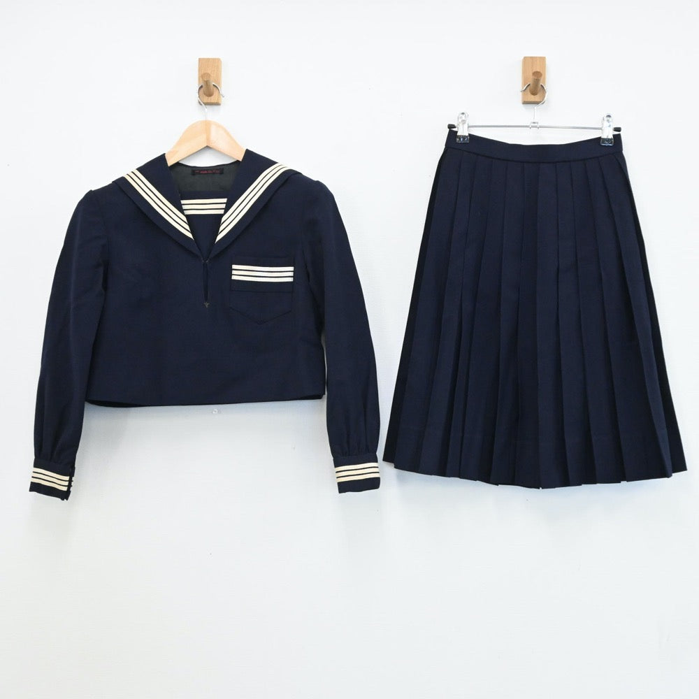 【中古】兵庫県 甲南女子中学校・高等学校 女子制服 3点（セーラー服・スカート）sf005691