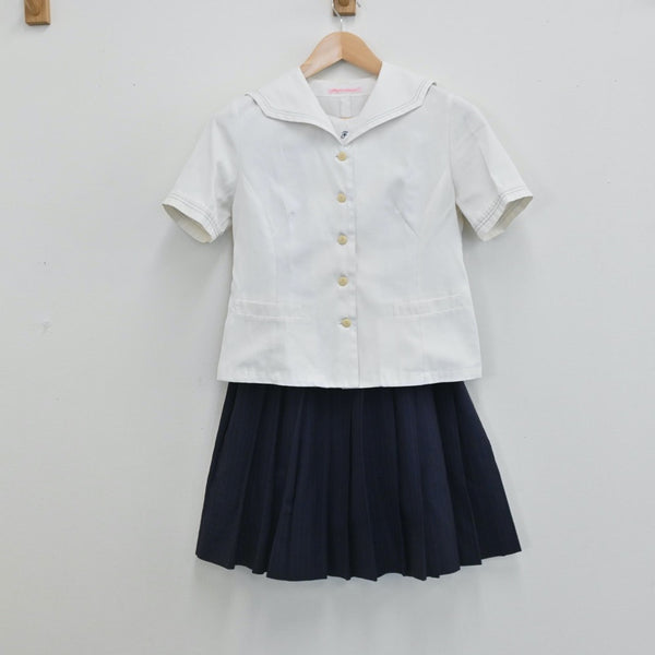 【中古】愛知県 藤ノ花女子高等学校 女子制服 3点（セーラー服・ニット・スカート）sf005703