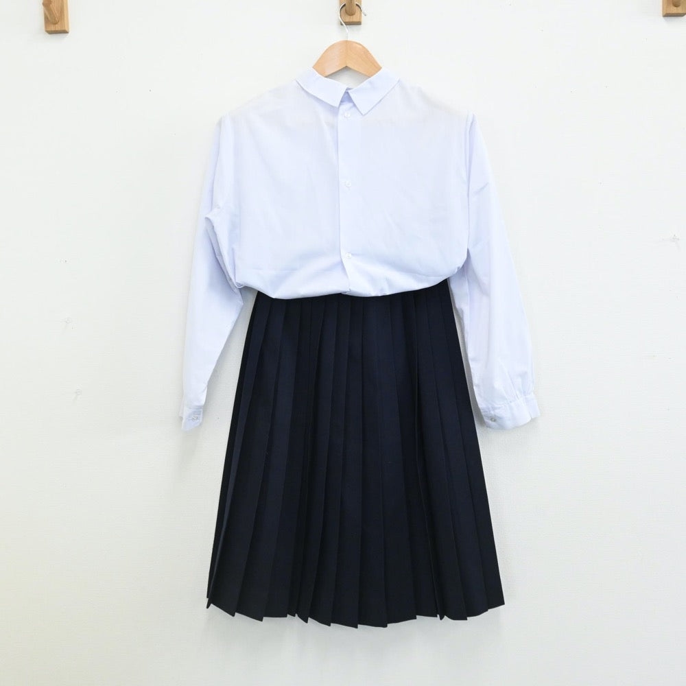 【中古】香川県 高松工芸高等学校 女子制服 4点（セーラー服・シャツ・スカート）sf005729