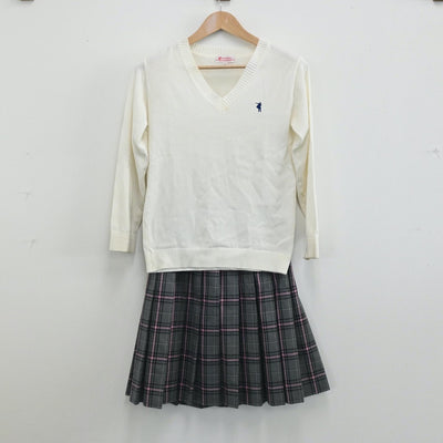 【中古】東京都 クラーク記念国際高等学校 女子制服 7点（ブレザー・シャツ・ニット・スカート）sf005742