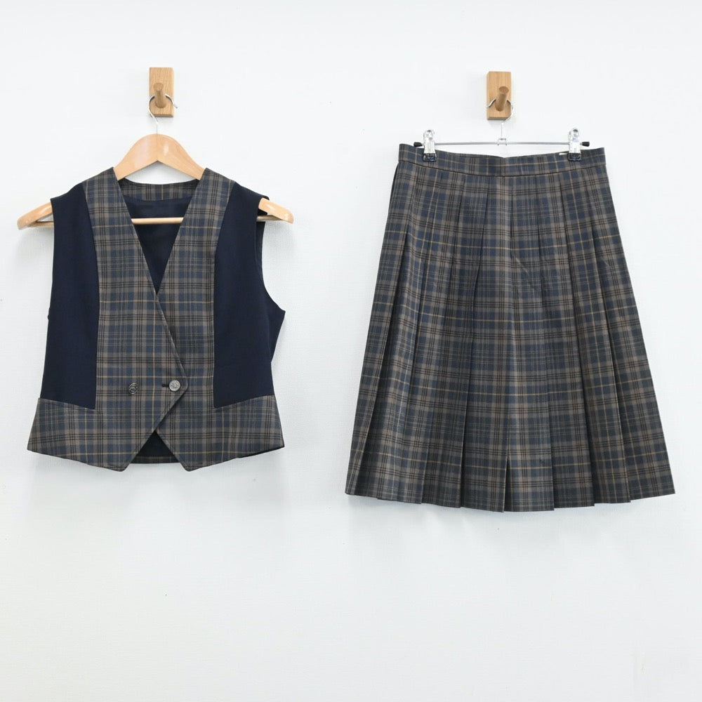 【中古】茨城県 東海高等学校 女子制服 4点（ブレザー・ベスト・スカート）sf005748