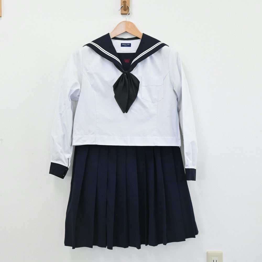 【中古】北海道 苫小牧私立啓明中学校 女子制服 2点（セーラー服・スカート）sf005797