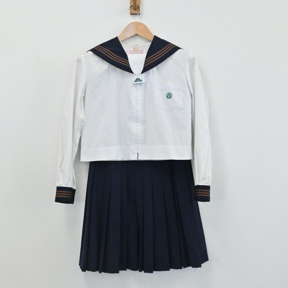 【中古】群馬県 関東学園大学附属高等学校 女子制服 4点（セーラー服・ブレザー・シャツ・スカート）sf005804