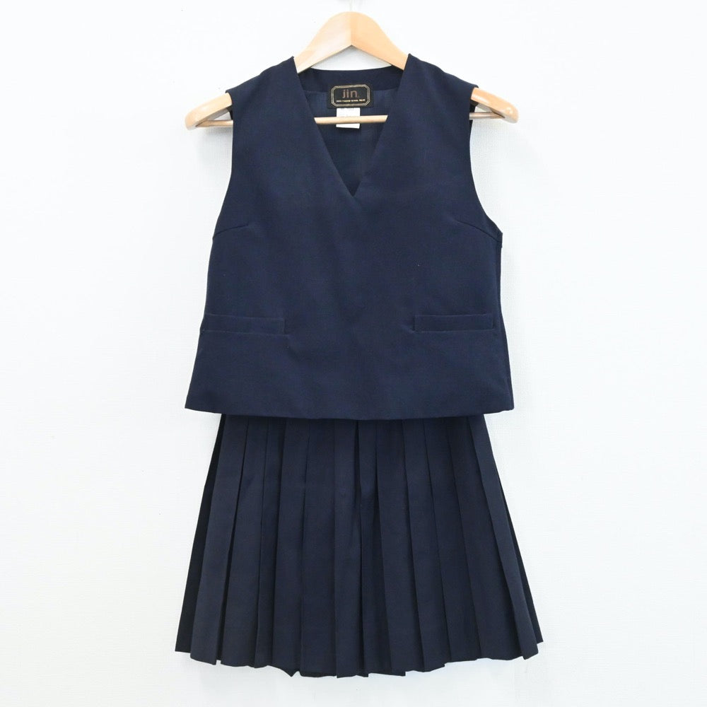 【中古】群馬県 太田市立西中学校 女子制服 4点（セーラー服・ベスト・スカート）sf005806