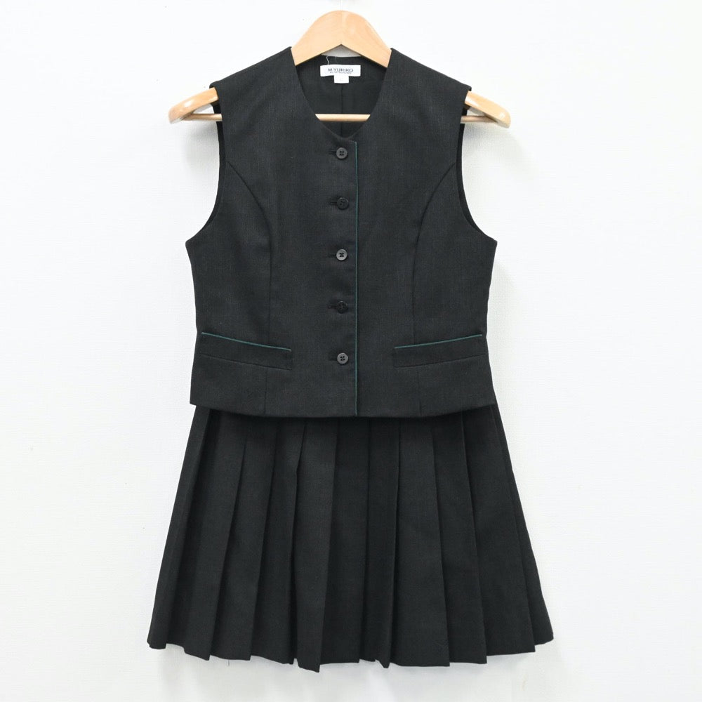 【中古】神奈川県 鎌倉女子大学 高等部 女子制服 3点（ブレザー・ベスト・スカート）sf005858