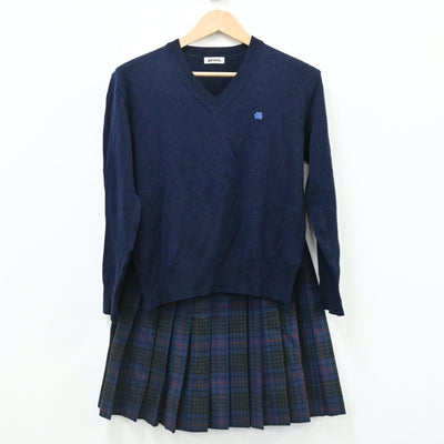 【中古】東京都 江戸川女子高等学校 女子制服 4点（ブレザー・ニット・スカート）sf005866