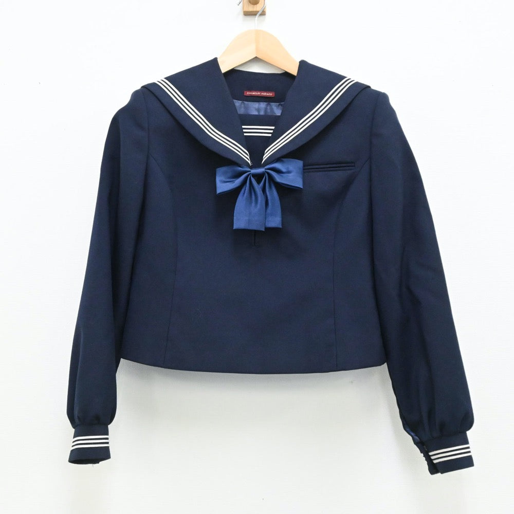 【中古】新潟県 長岡市立川口中学校 女子制服 3点（セーラー服・スカート）sf005878