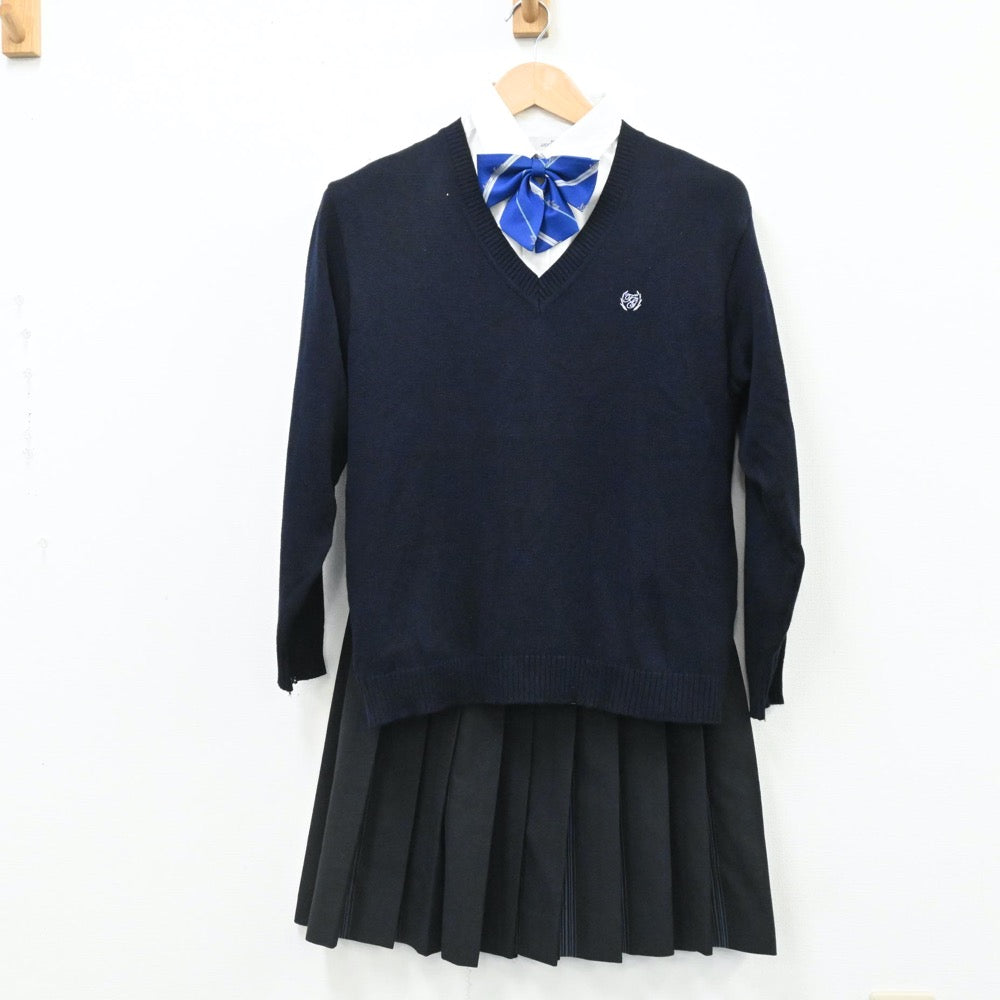 【中古】神奈川県 桐蔭学園高等学校 女子制服 6点（ブレザー・ニット・シャツ・スカート）sf005887