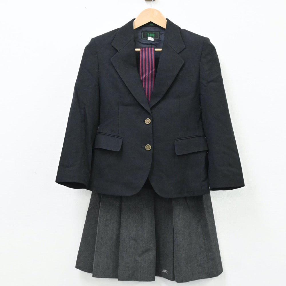 【中古】広島県 広島市立舟入高等学校 女子制服 5点（ブレザー・ニット・シャツ・スカート）sf005904