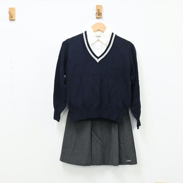 【中古制服】広島県 広島市立舟入高等学校 女子制服 3点（ニット・シャツ・スカート）sf005905【リサイクル学生服】 | 中古制服通販パレイド