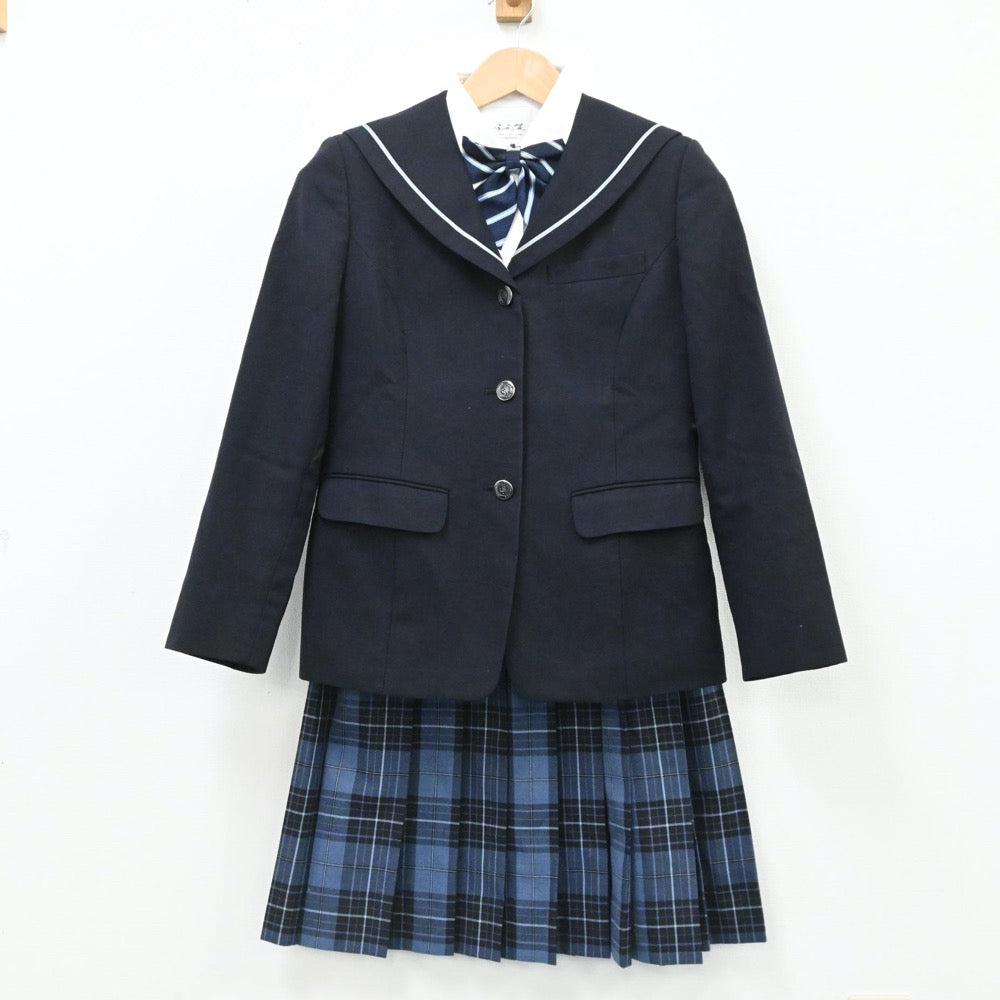 【中古】岩手県 萩荘中学校 女子制服 5点（ブレザー・シャツ・スカート）sf005909