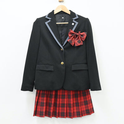 【中古】北海道 北海道芸術高等学校 女子制服 4点（ブレザー・ニットベスト・スカート）sf005923