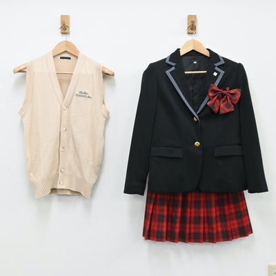 【中古】北海道 北海道芸術高等学校 女子制服 4点（ブレザー・ニットベスト・スカート）sf005923