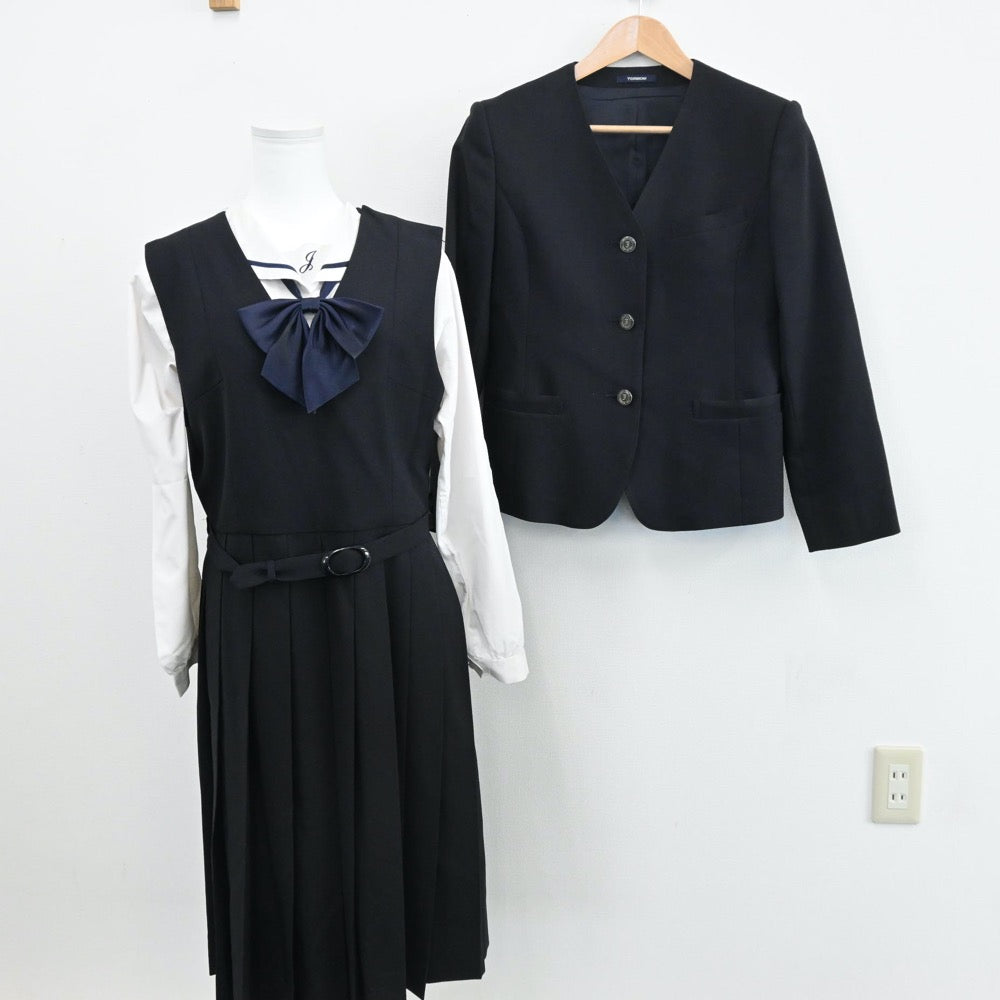 【中古】福岡県 福岡工業大学附属城東高等学校 女子制服 5点（ブレザー・セーラー服・ジャンパースカート）sf005929