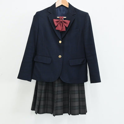 【中古】茨城県 土浦第三高等学校 女子制服 4点（ブレザー・スカート）sf005933