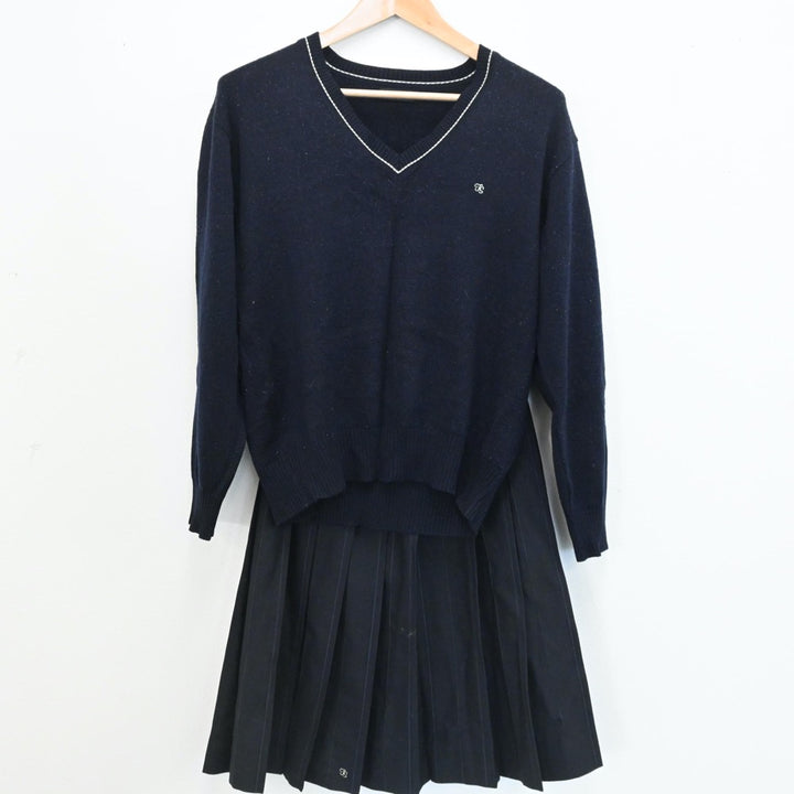 【中古】茨城県 取手松陽高等学校 女子制服 5点（ブレザー・ニット・スカート）sf005973