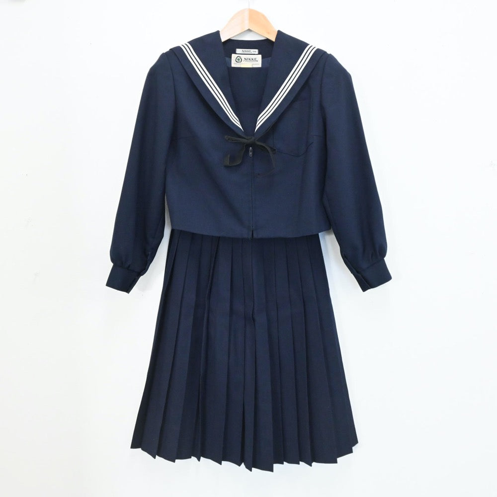 【中古】愛知県 一宮西高等学校 女子制服 3点（セーラー服・スカート）sf005979