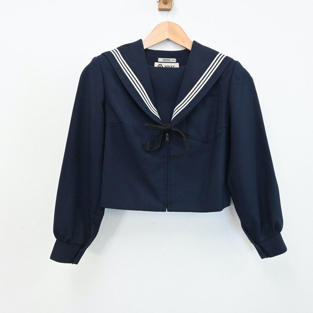 【中古】愛知県 一宮西高等学校 女子制服 3点（セーラー服・スカート）sf005979