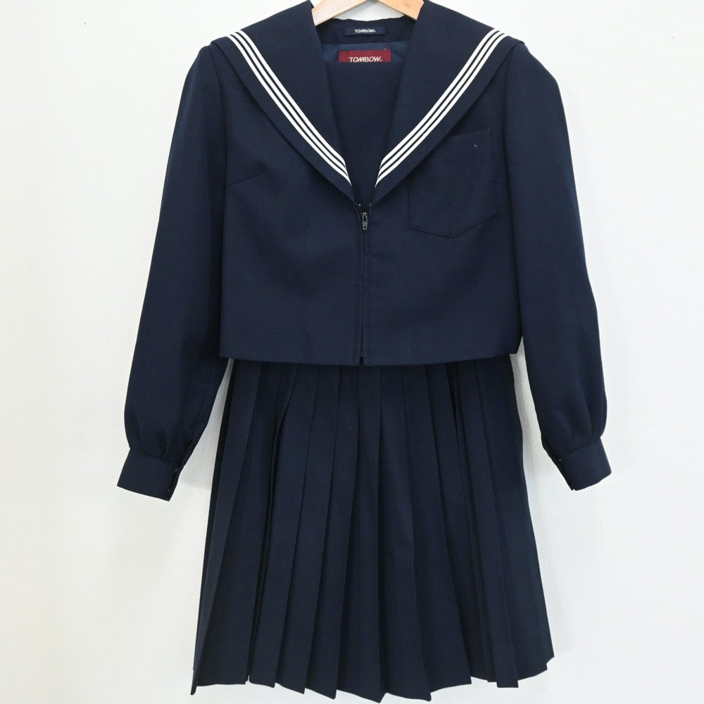 【中古】愛知県 一宮西高等学校 女子制服 2点（セーラー服・スカート）sf005980