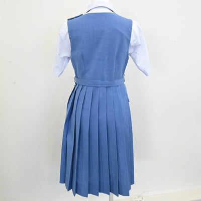 【中古】福岡県 牟田山中学校 女子制服 4点（シャツ・ジャンパースカート）sf006007