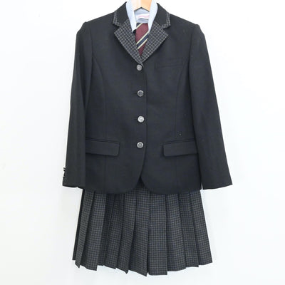 【中古】大阪府 伯太高等学校 女子制服 5点（ブレザー・シャツ・スカート）sf006011