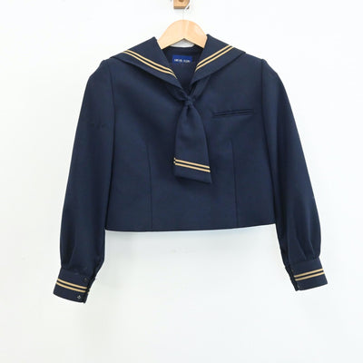 【中古】神奈川県 鶴嶺中学校 女子制服 3点（セーラー服・ジャンパースカート）sf006024