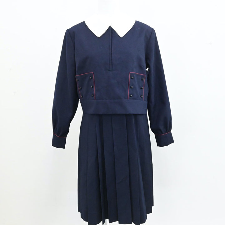 3498大阪府 帝塚山学院 中学校 高校 制服 冬服スカート/吊り