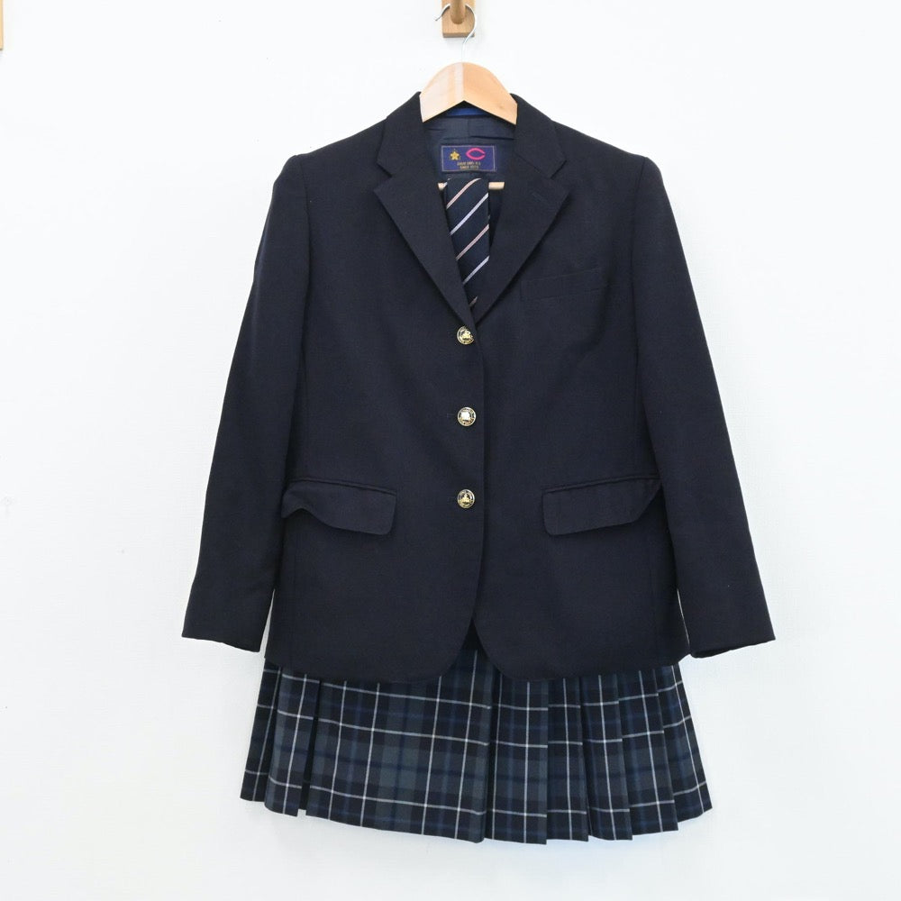 【中古】東京都 中央大学高校 女子制服 5点（ブレザー・スカート）sf006046