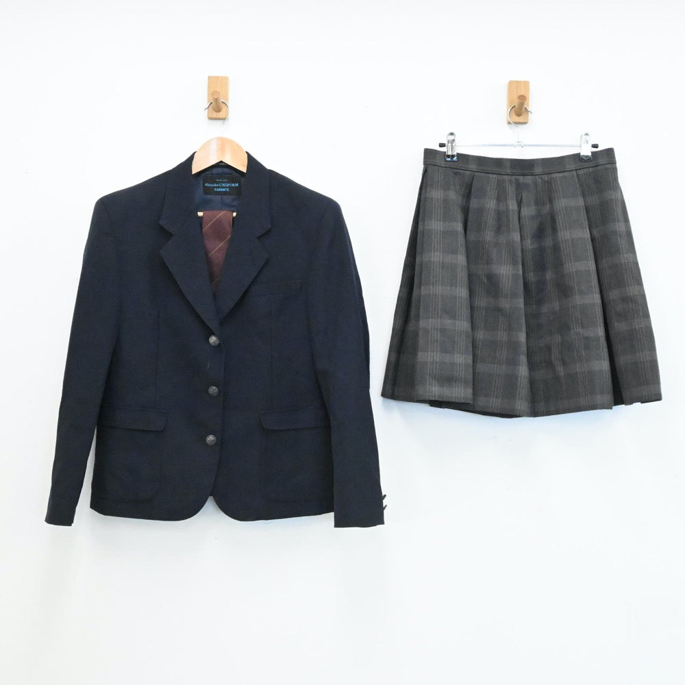 【中古】神奈川県 横須賀学院高等学校 女子制服 5点（ブレザー・スカート・ニット）sf006093