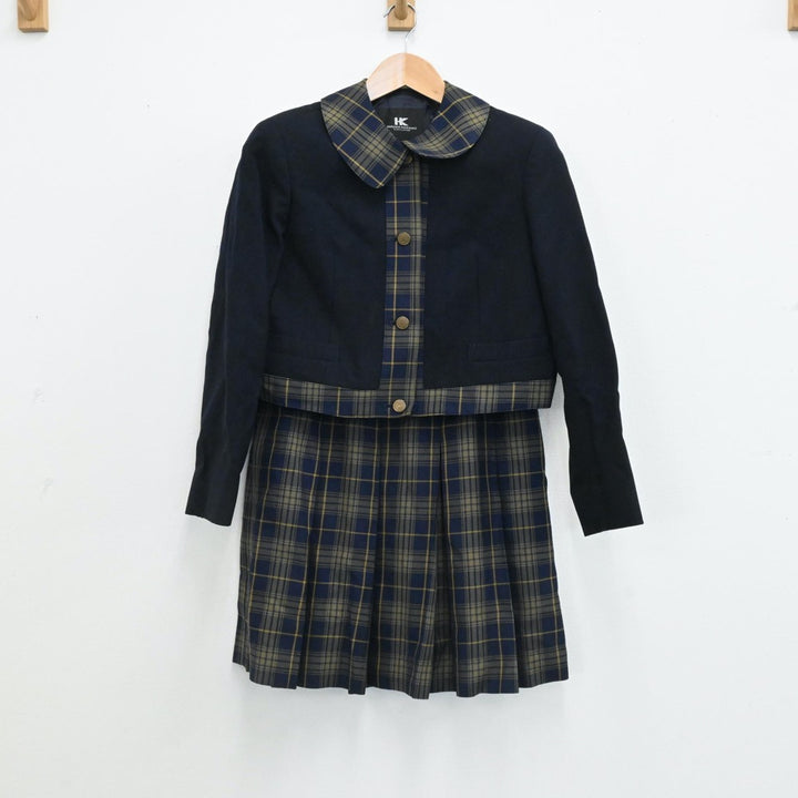 【中古】福岡県 福岡女子高等学校 女子制服 3点（ブレザー・スカート・ニット）sf006106