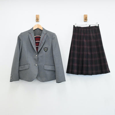 【中古】岡山県 岡山理科大学附属高等学校 女子制服 4点（ブレザー・スカート・ニット）sf006130