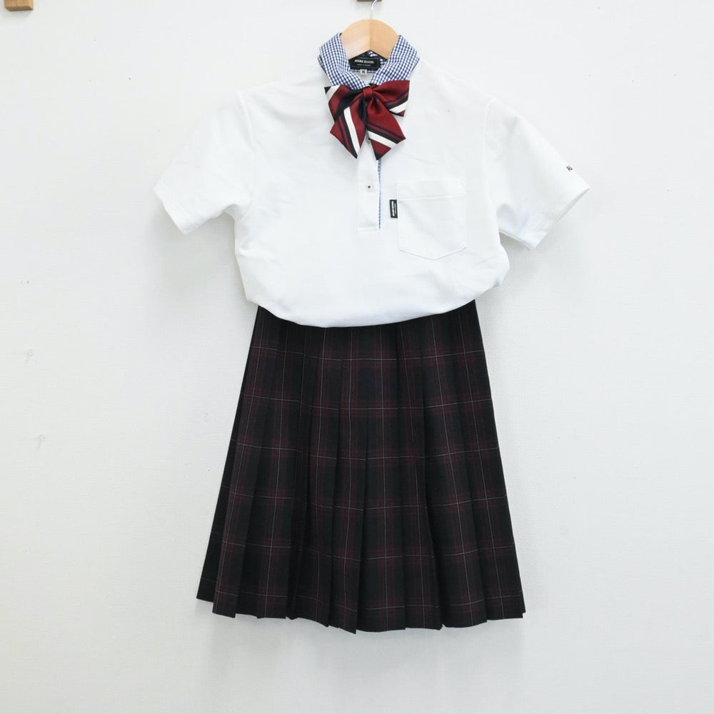 【中古】岡山県 岡山理科大学附属高等学校 女子制服 5点（シャツ・スカート・ニットベスト）sf006131