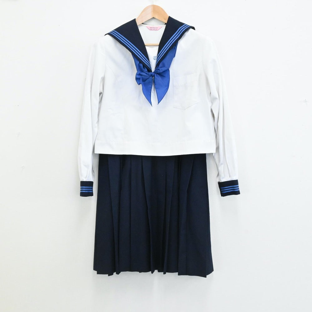 【中古】熊本県 東稜高等学校 女子制服 5点（セーラー服・スカート）sf006137