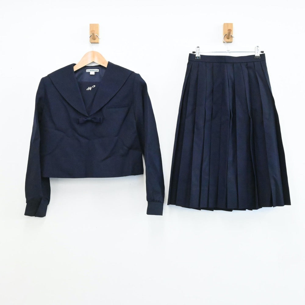 【中古】長崎県 長崎西高等学校 女子制服 2点（セーラー服・スカート）sf006154