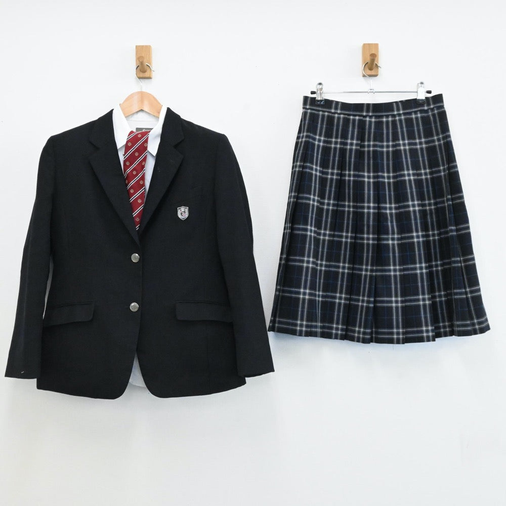 【中古】東京都 目黒日本大学高等学校/旧日出高等学校 女子制服 4点（ブレザー・スカート・シャツ）sf006155