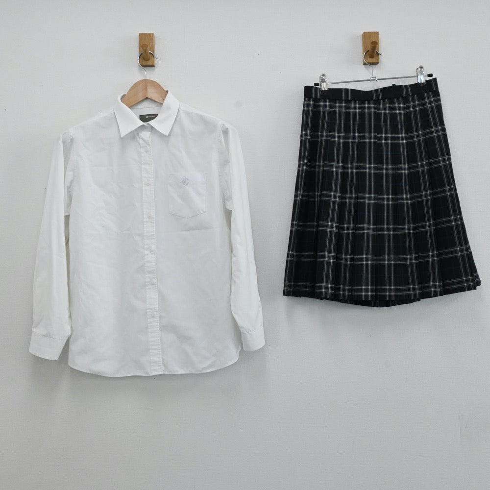 【中古】東京都 目黒日本大学高等学校/旧日出高等学校 女子制服 4点（シャツ・ニット・スカート）sf006161