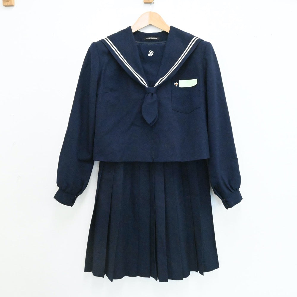 【中古】大分県 大分市立坂ノ市中学校 女子制服 3点（セーラー服・スカート・スカート）sf006174