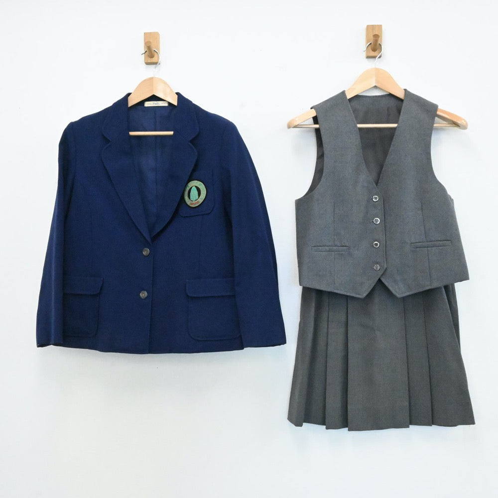 【中古】神奈川県 横浜国際女学院翠陵高等学校 女子制服 4点（ブレザー・ベスト・スカート）sf006258