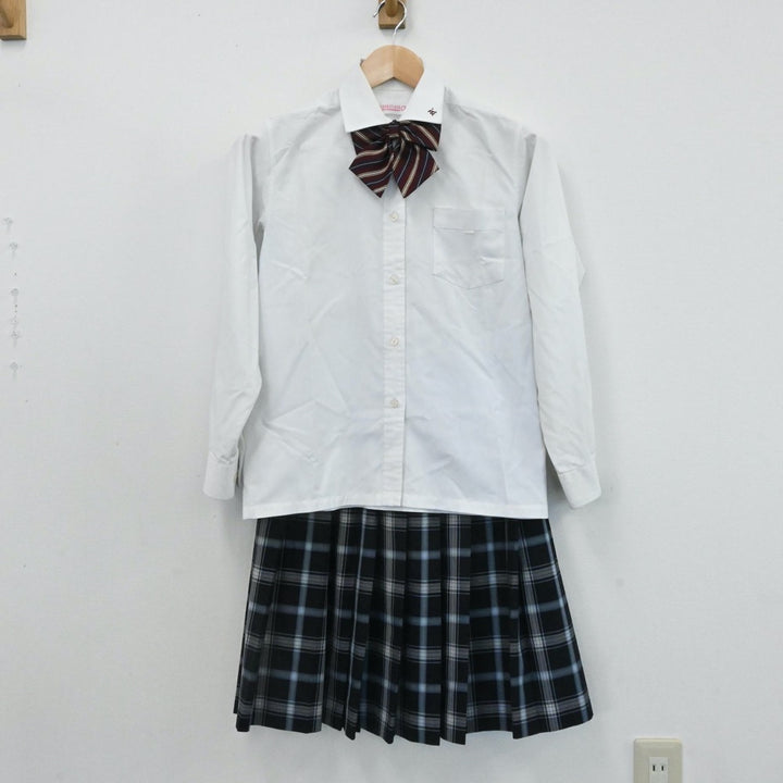 【中古】愛知県 名古屋市神丘中学校 女子制服 5点（ブレザー・シャツ・スカート）sf006262