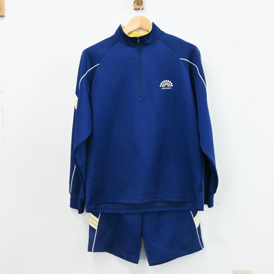 【中古】茨城県 青藍泰斗高等学校 男子制服 3点（ジャージ 上・ジャージ 下・体操服 下）sf006304
