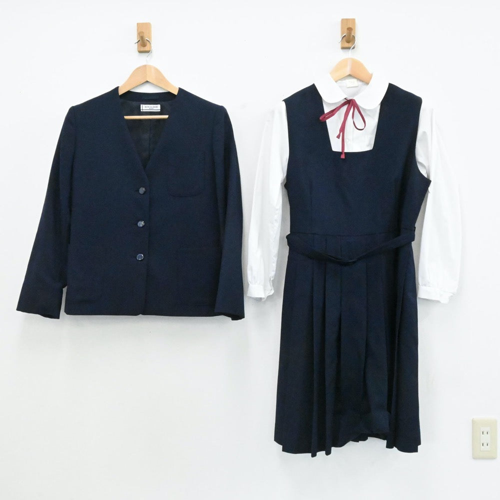 【中古】群馬県 館林市第四中学校 女子制服 3点（ブレザー・シャツ・ジャンパースカート）sf006306