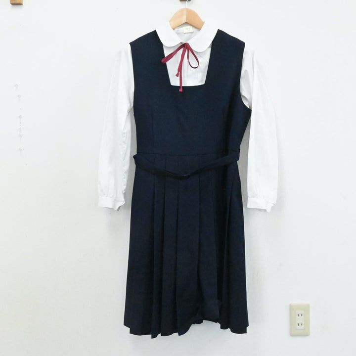 【中古】群馬県 館林市第四中学校 女子制服 3点（ブレザー・シャツ・ジャンパースカート）sf006306