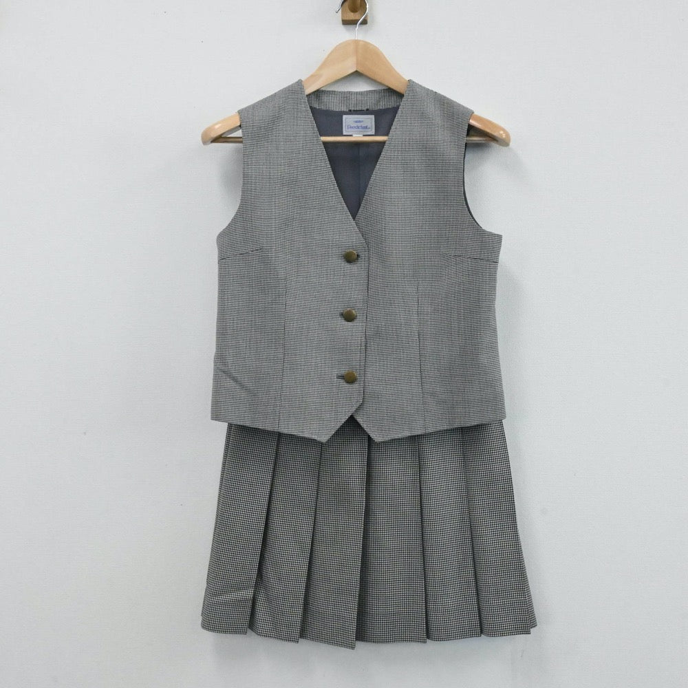 【中古】岡山県 岡山城東高等学校 女子制服 3点（ブレザー・ベスト・スカート）sf006316