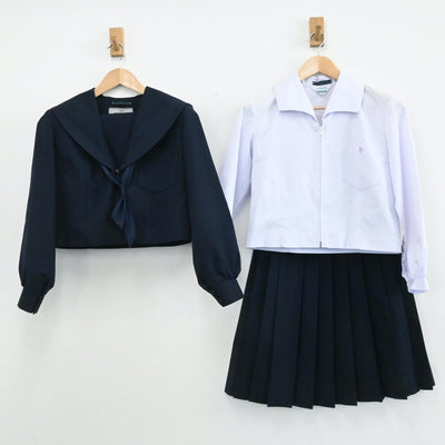 【中古】愛知県 愛知県立豊橋商業高等学校 女子制服 4点（セーラー服・シャツ・スカート）sf006328