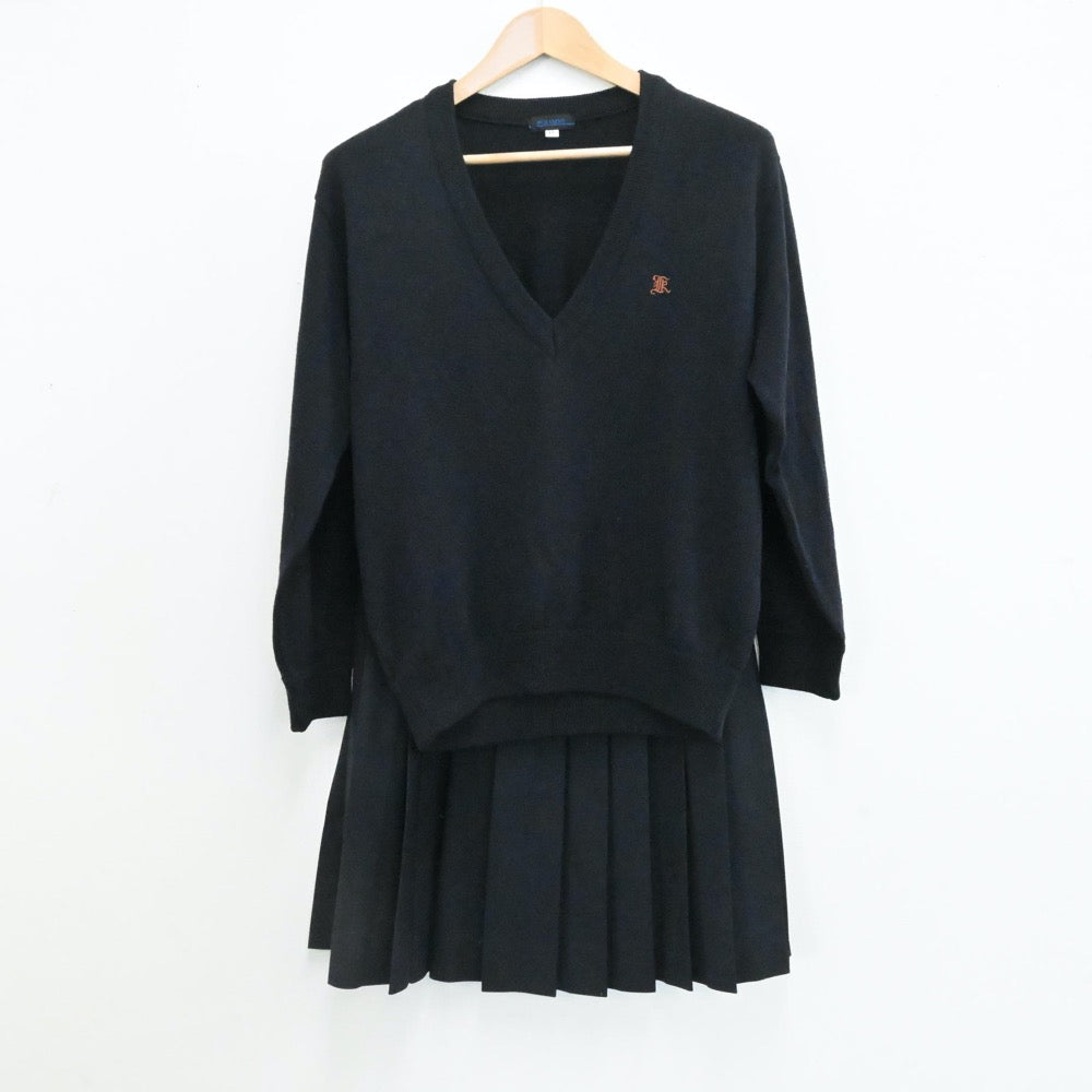 【中古】東京都 関東国際高等学校 女子制服 4点（セーラー服・ニット・スカート）sf006363