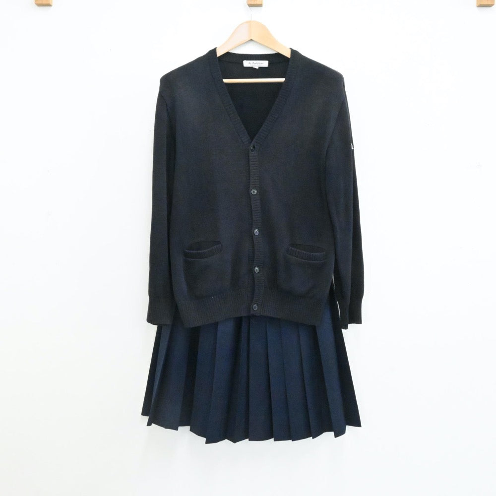 【中古】福岡県 三池高等学校 女子制服 4点（セーラー服・ニット・スカート）sf006384