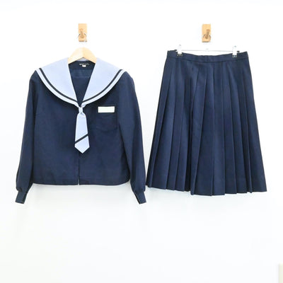 【中古】宮崎県 久峰中学校 女子制服 3点（セーラー服・スカート）sf006406