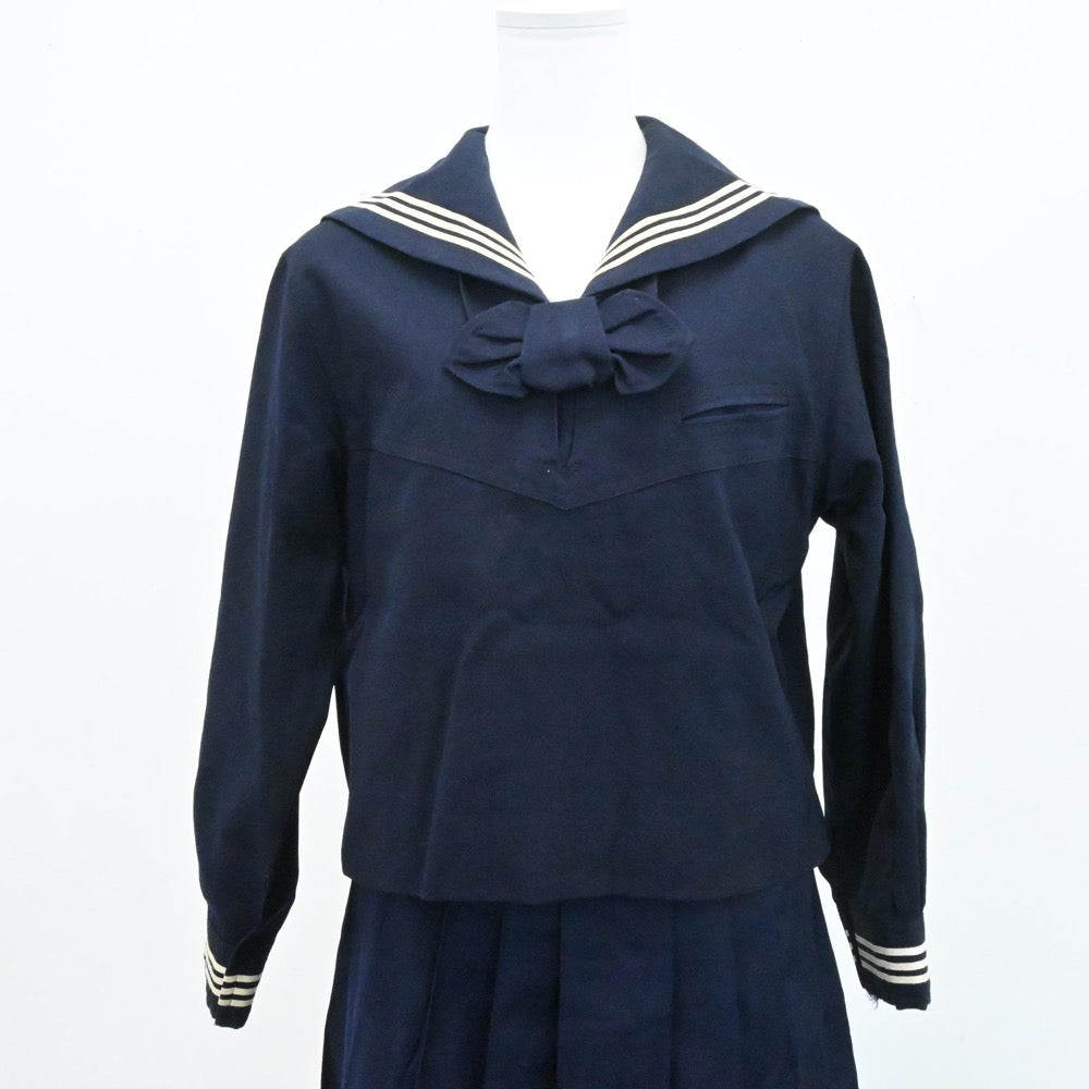 【中古】埼玉県 大妻高校 女子制服 3点（セーラー服・スカート）sf006420